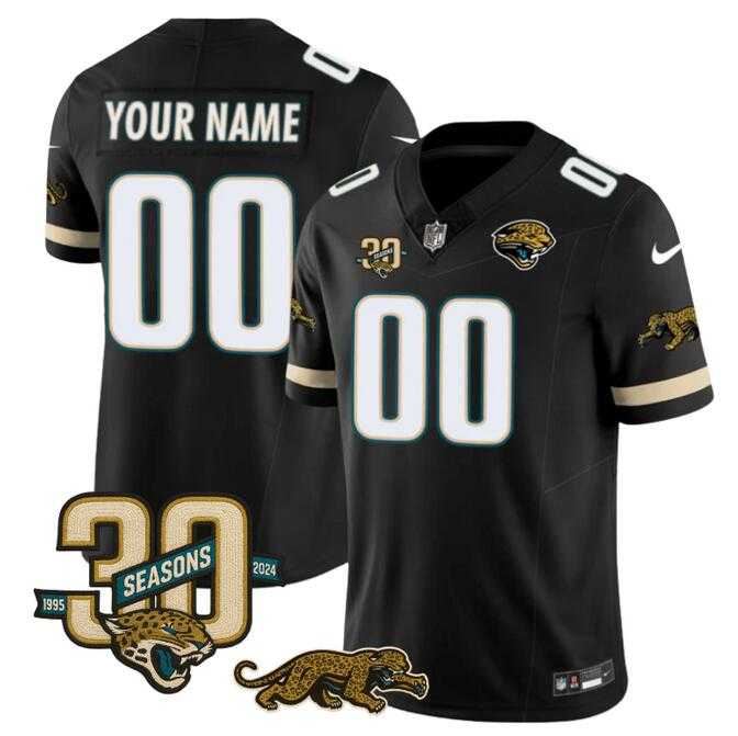 Men%27s Jacksonville Jaguars Active Player Custom Black F.U.S.E. With 30th Seasons Patch Vapor Limited Stitched Jersey