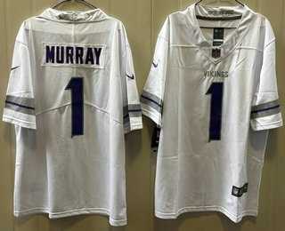 Men%27s Minnesota Vikings #1 Kyler Murray Limited White Alternate Vapor Jersey