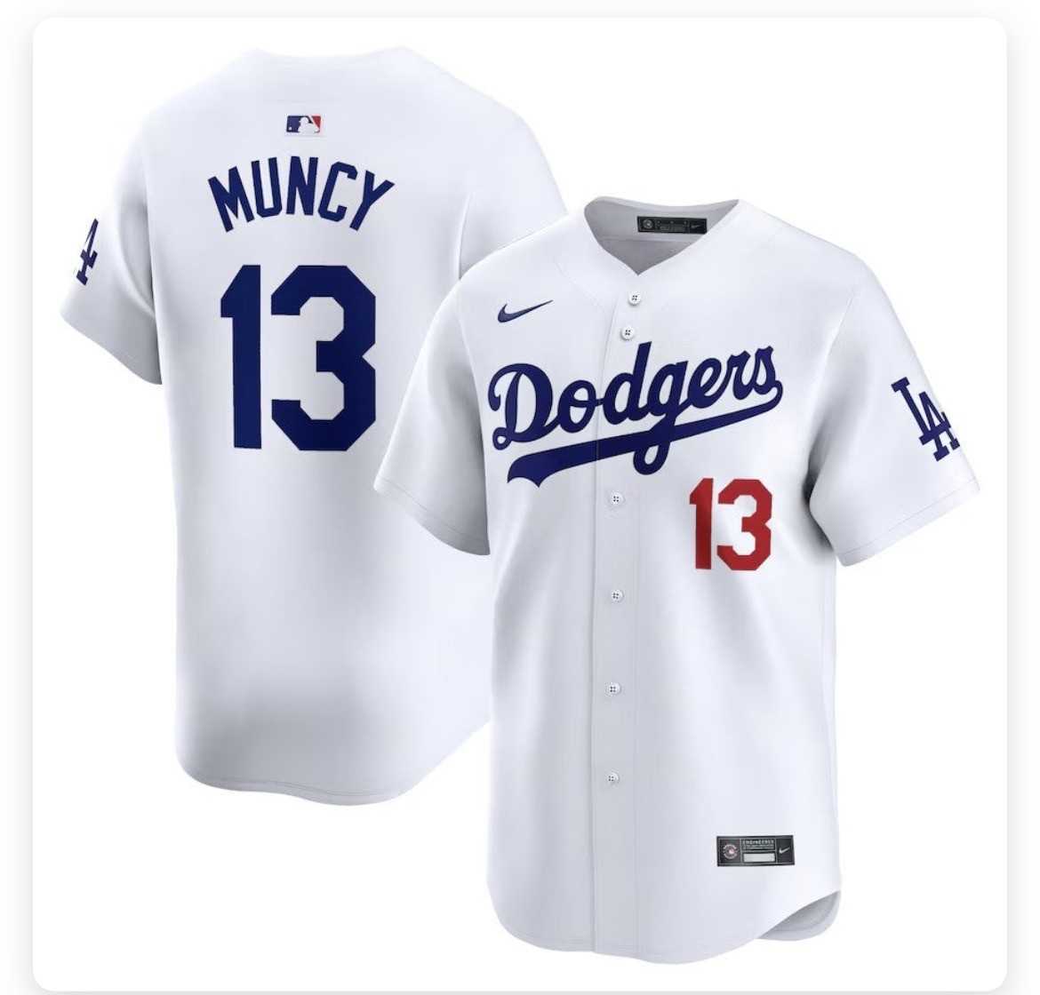 Men%27s Los Angeles Dodgers #13 Max Muncy Blue Stitched MLB Cool Base Nike Jersey Dzhi