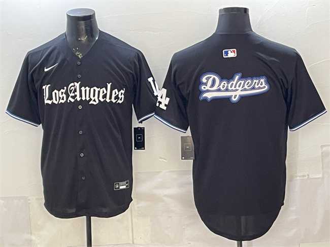 Men%27s Los Angeles Dodgers Team Big Logo Black %27Gothic Edition%27 Vapor Premier Limited Stitched Jersey Dzhi