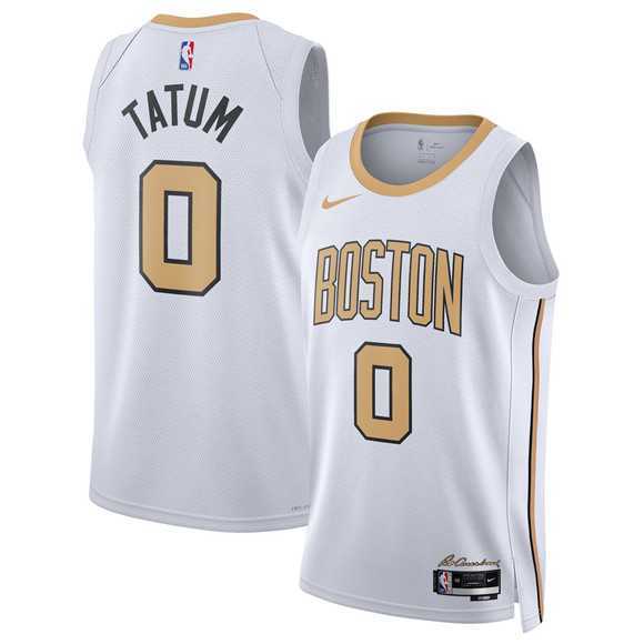 Men%27s Boston Celtics #0 Jayson Tatum White 2025-26 City Edition Swingman Stitched Jersey Dzhi