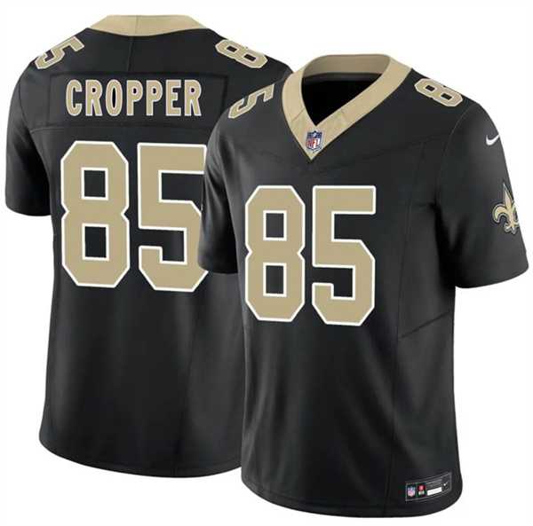 Men%27s New Orleans Saints #85 Jalen Cropper Black 2026 F.U.S.E. Vapor Limited Stitched Jersey