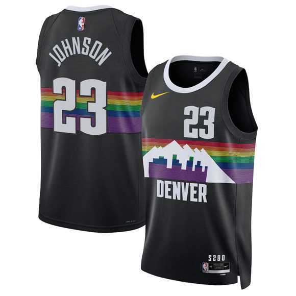 Men%27s Denver Nuggets #23 Cameron Johnson Black 2025-26 City Edition Stitched Jersey Dzhi