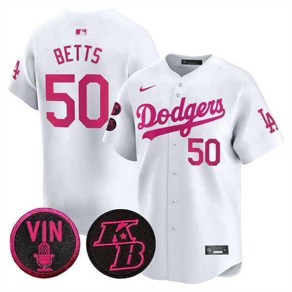 Men%27s Los Angeles Dodgers #50 Mookie Betts White 2026 Mother%27s Day Vapor Premier Limited Stitched Jersey Dzhi