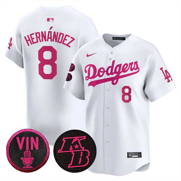 Men%27s Los Angeles Dodgers #8 Enrique Hernandez White 2026 Mother%27s Day Vapor Premier Limited Stitched Jersey Dzhi
