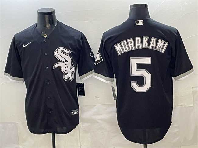 Men%27s Chicago White Sox #5 Munetaka Murakami Black Alternate Stitched Jersey