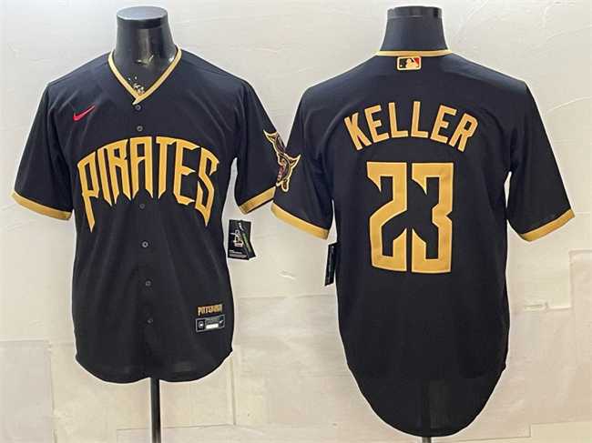 Men%27s Pittsburgh Pirates #23 Mitch Keller Black 2026 City Connect Stadium Stitched Jersey Dzhi