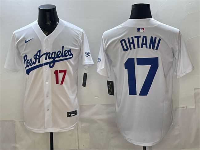 Men%27s Los Angeles Dodgers #17 Shohei Ohtani White Alternate Stadium Stitched Jersey