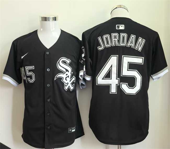 Men%27s Chicago White Sox #45 Michael Jordan Black Limited Stitched Jersey