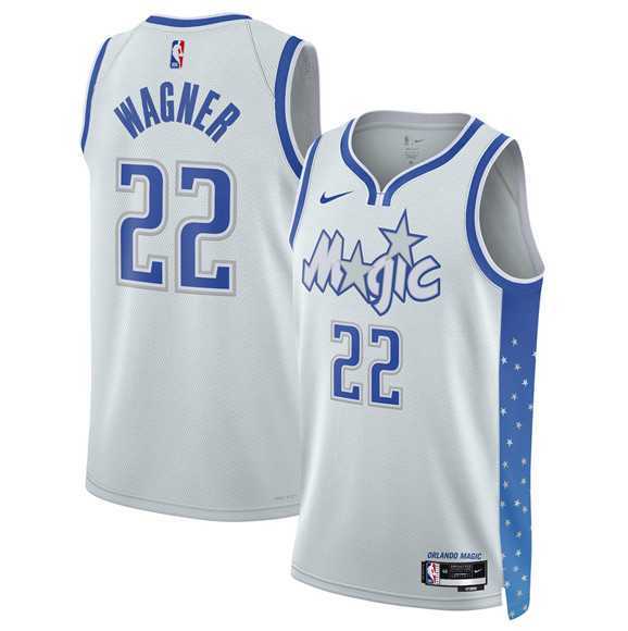 Men%27s Orlando Magic #22 Franz Wagner Silver 2025-26 City Edition Stitched Jersey Dzhi