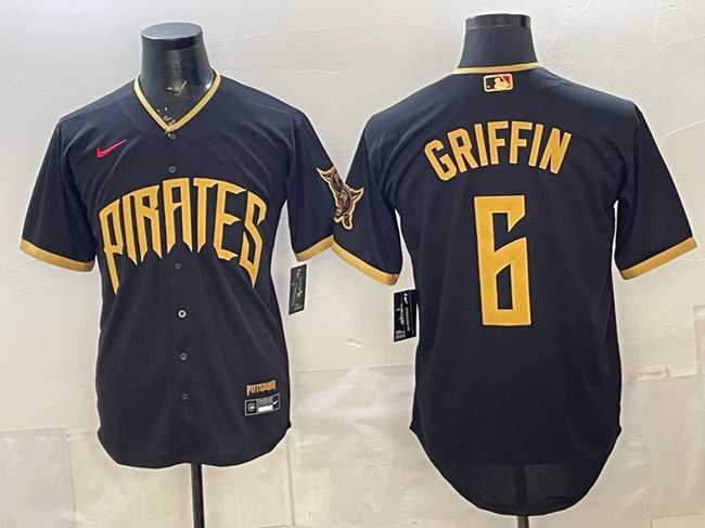 Men%27s Pittsburgh Pirates #6 Konnor Griffin Black 2026 City Connect Stadium Stitched Jersey