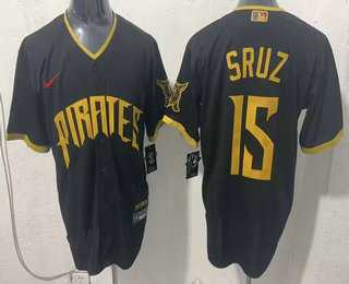 Men%27s Pittsburgh Pirates #15 Oneil Cruz Black 2026 City Connect Stadium Jersey