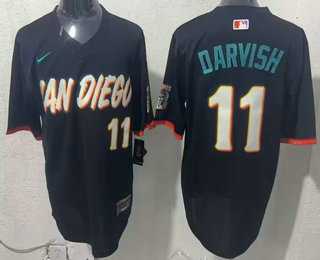 Men%27s San Diego Padres #11 Yu Darvish Black 2026 City Connect Stadium Jersey