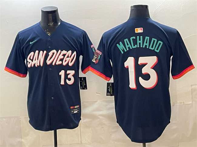 Men%27s San Diego Padres #13 Manny Machado Obsidian 2026 City Connect Limited Stitched Jersey