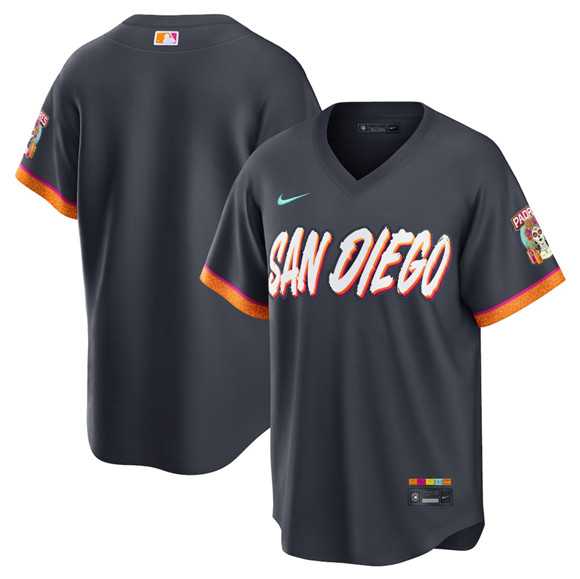 Men%27s San Diego Padres Blank Obsidian 2026 City Connect Stadium Limited Stitched Jersey