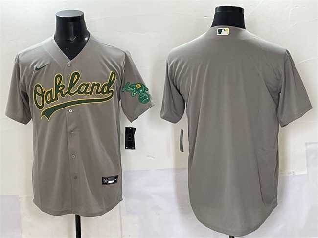 Men%27s Oakland Athletics Blank Grey Cool Base Stitched Jersey