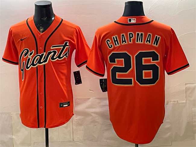 Men%27s San Francisco Giants #26 Matt Chapman Orange Cool Base Stitched Jersey