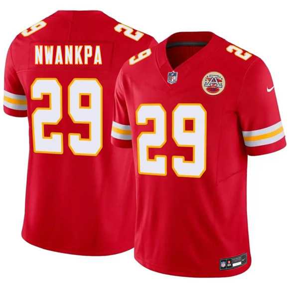 Men%27s Kansas City Chiefs #29 Xavier Nwankpa Red 2026 Draft F.U.S.E. Vapor Untouchable Limited Stitched Jersey