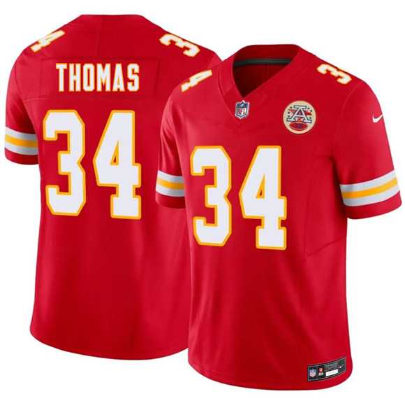 Men%27s Kansas City Chiefs #34 Mason Thomas Red 2026 Draft F.U.S.E. Vapor Untouchable Limited Stitched Jersey