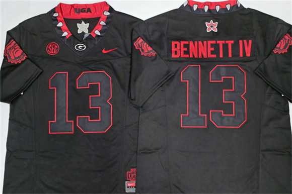 Men%27s Georgia Bulldogs #13 Stetson Bennett IV White 2026 F.U.S.E. Stitched Jersey