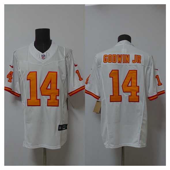 Men%27s Tampa Bay Buccaneers #14 Chris Godwin Jr. White 2025 F.U.S.E. Vapor Limited Stitched Jersey