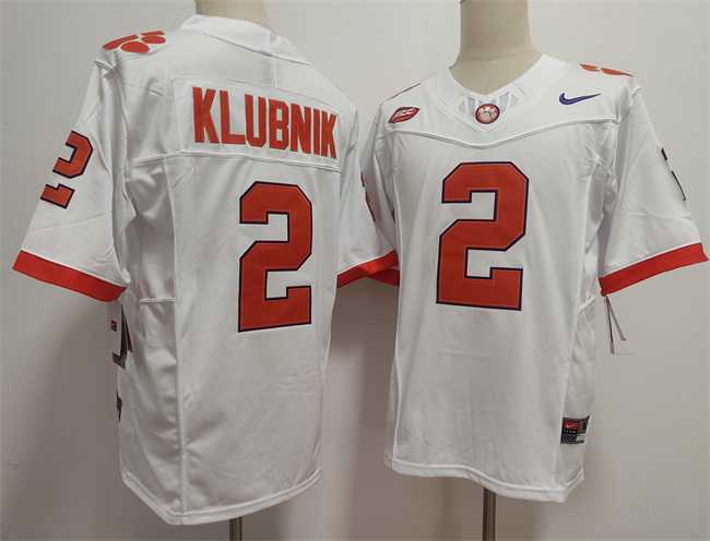 Men%27s Clemson Tigers #2 Cade Klubnik White F.U.S.E. Stitched Football Jersey