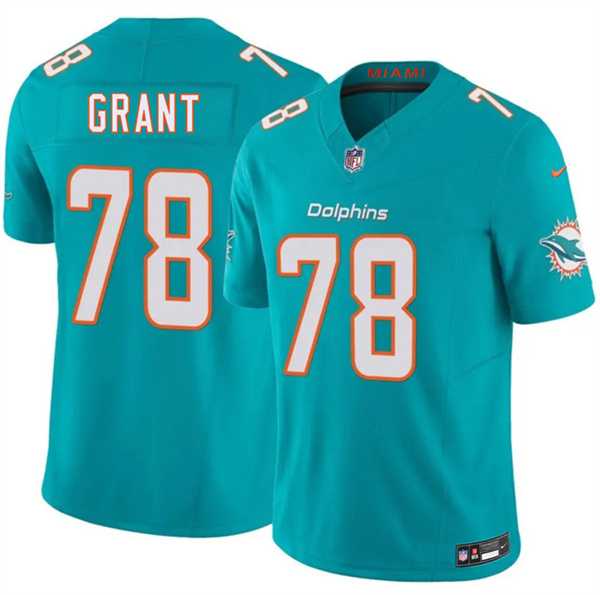 Men%27s Miami Dolphins #78 Kenneth Grant Aqua 2026 F.U.S.E. Vapor Limited Stitched Jersey