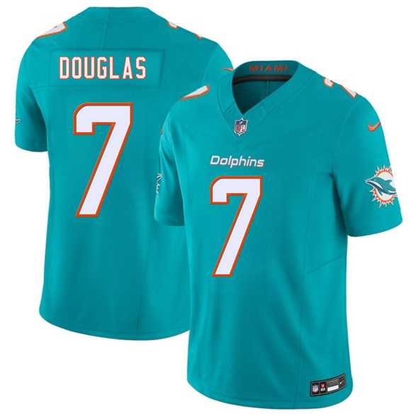 Men%27s Miami Dolphins #7 Caleb Douglas Aqua 2026 Draft F.U.S.E. Vapor Limited Stitched Jersey