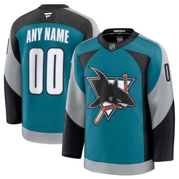 Men%27s San Jose Sharks Active Player Custom Teal 2025 Alternate Stitched Hockey Jersey