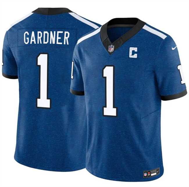 Men%27s Indianapolis Colts #1 Sauce Gardner Blue 2025 F.U.S.E. Throwback Vapor Limited Stitched Jersey Dzhi