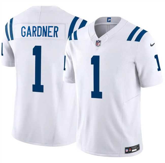 Men%27s Indianapolis Colts #1 Sauce Gardner White 2025 F.U.S.E. Vapor Limited Stitched Jersey Dzhi