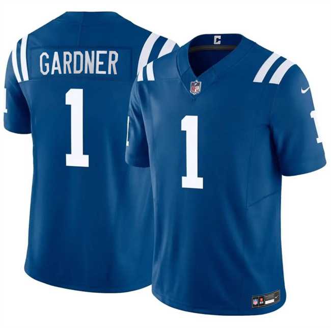 Men%27s Indianapolis Colts #1 Sauce Gardner Blue 2025 F.U.S.E. Vapor Limited Stitched Jersey Dzhi