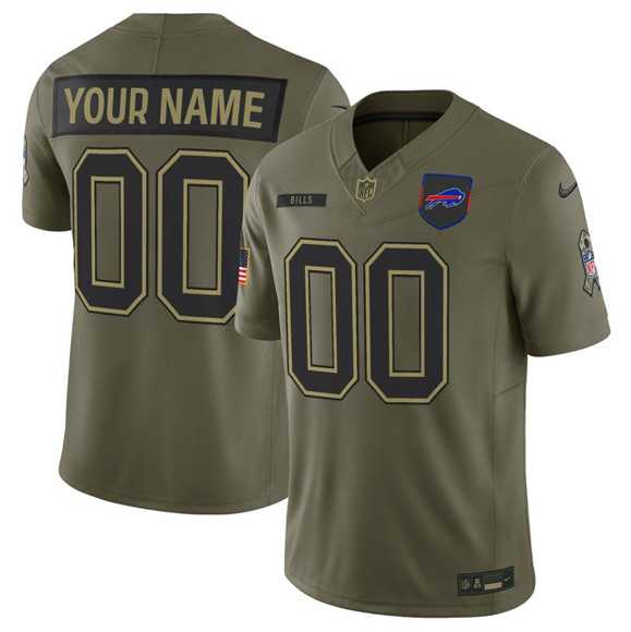 Men%27s Buffalo Bills Active Player Custom Olive 2025 Salute to Service Limited Stitched Jersey