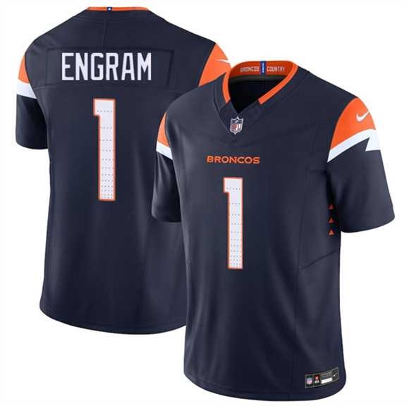 Men%27s Denver Broncos #1 Evan Engram Navy F.U.S.E. Vapor Limited Stitched Jersey Dzhi