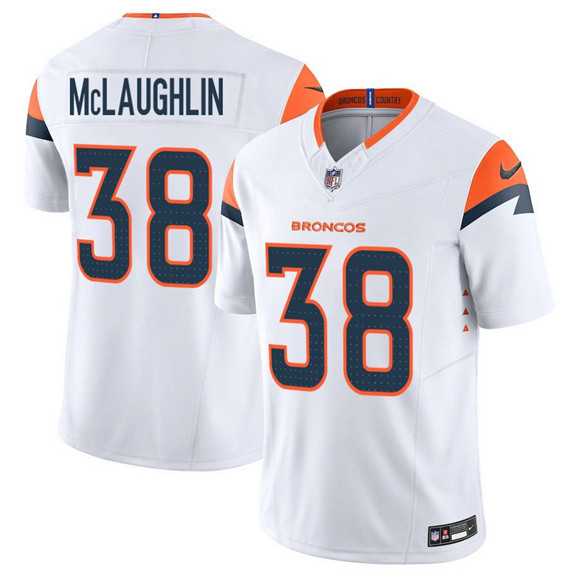 Men%27s Denver Broncos #38 Jaleel McLaughlin White 2025 F.U.S.E. Vapor Limited Stitched Jersey Dzhi