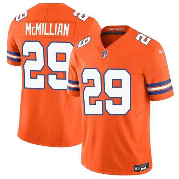 Men%27s Denver Broncos #29 Ja%27Quan McMillan Orange Mile High Collection 1977 Throwback Vapor Limited Stitched Jersey Dzhi
