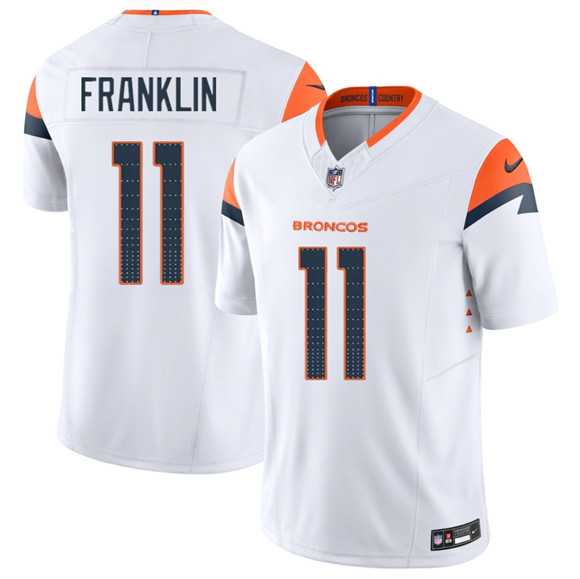 Men%27s Denver Broncos #11 Troy Franklin White 2025 F.U.S.E. Vapor Limited Stitched Jersey Dzhi