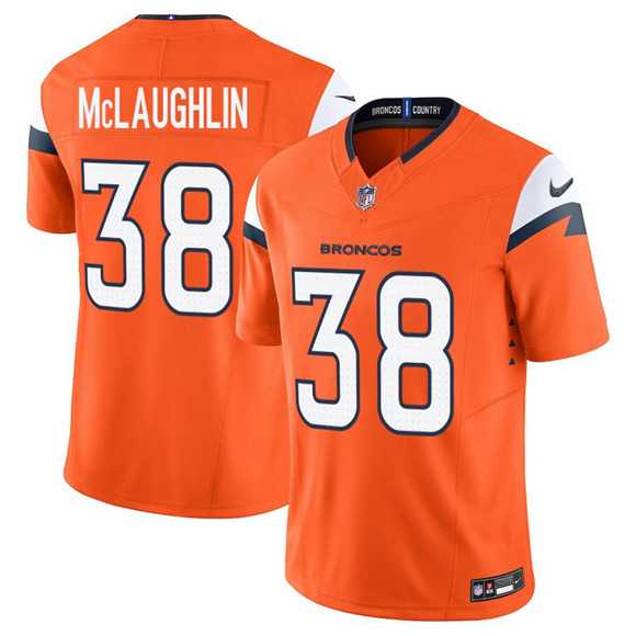 Men%27s Denver Broncos #38 Jaleel McLaughlin Orange 2025 F.U.S.E. Vapor Limited Stitched Jersey Dzhi