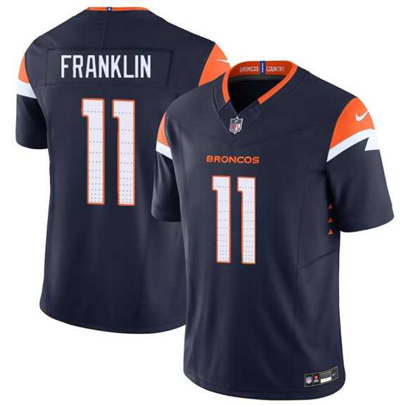 Men%27s Denver Broncos #11 Troy Franklin Navy F.U.S.E. Vapor Limited Stitched Jersey Dzhi
