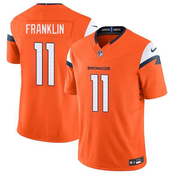 Men%27s Denver Broncos #11 Troy Franklin Orange 2025 F.U.S.E. Vapor Limited Stitched Jersey Dzhi