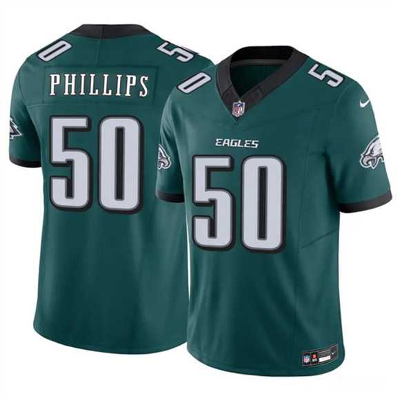Men%27s Philadelphia Eagles #50 Jaelan Phillips Green 2025 F.U.S.E. Vapor Untouchable Limited Stitched Jersey Dzhi