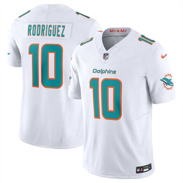 Men%27s Miami Dolphins #10 Jacob Rodriguez White 2026 Draft F.U.S.E. Vapor Limited Stitched Jersey Dzhi