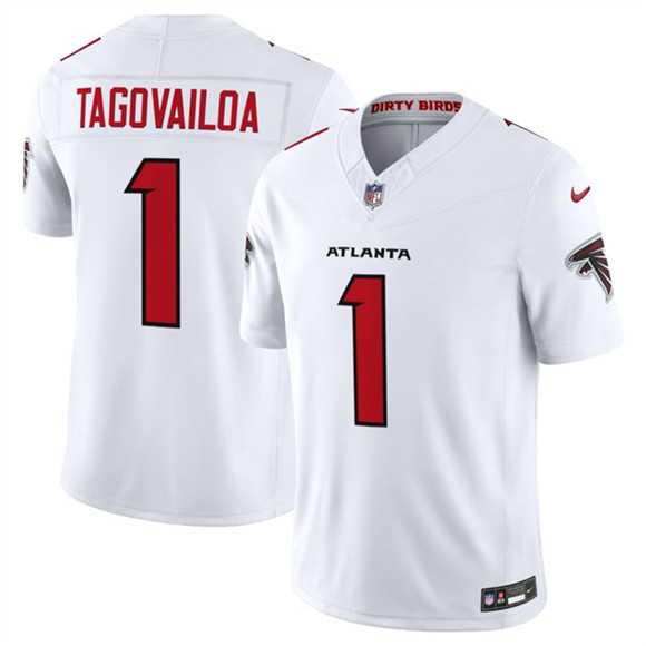 Men%27s Atlanta Falcons #1 Tua Tagovailoa White 2026 New F.U.S.E. Vapor Untouchable Limited Stitched Jersey Dzhi