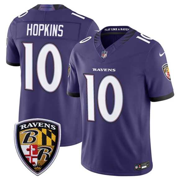 Men%27s Baltimore Ravens #10 DeAndre Hopkins Purple 2026 F.U.S.E Vapor Limited Stitched Jersey Dzhi