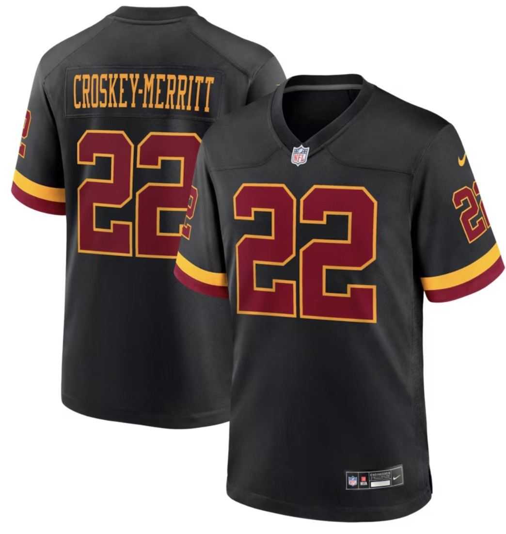 Men%27s Washington Commanders 22 CROSKEY MERRITT Black Vapor Limited Jersey Dzhi