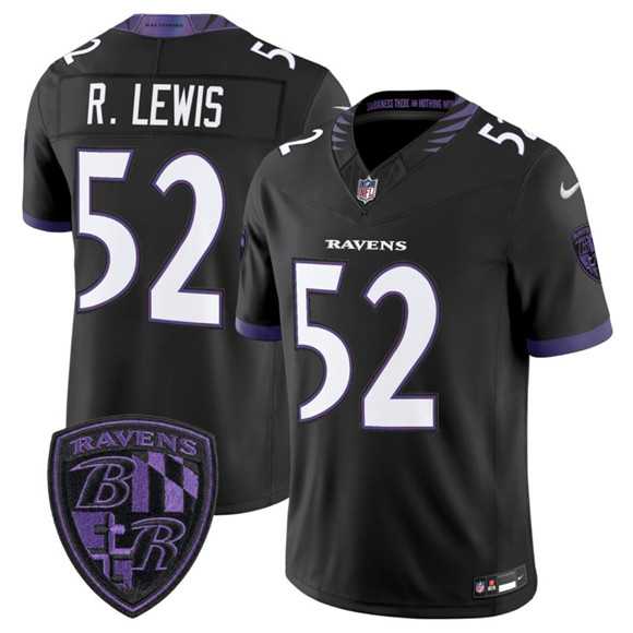Men%27s Baltimore Ravens #52 Ray Lewis Black 2026 F.U.S.E. Alternate Vapor Limited Stitched Jersey Dzhi