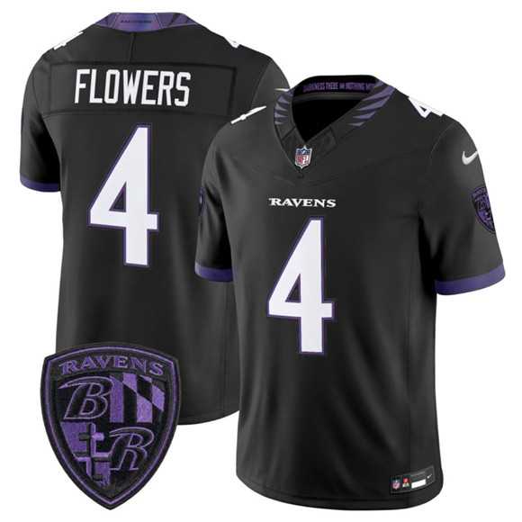 Men%27s Baltimore Ravens #4 Zay Flowers Black 2026 F.U.S.E. Alternate Vapor Limited Stitched Jersey Dzhi