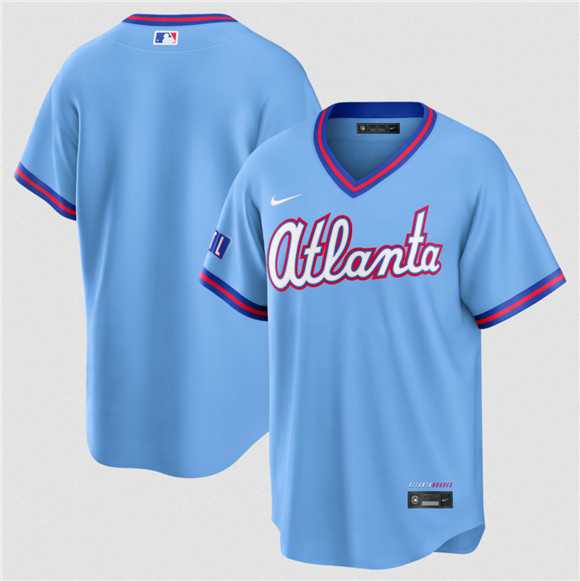 Men%27s Atlanta Braves Blank Powder Blue 2026 City Connect Stadium Stitched Jersey Dzhi