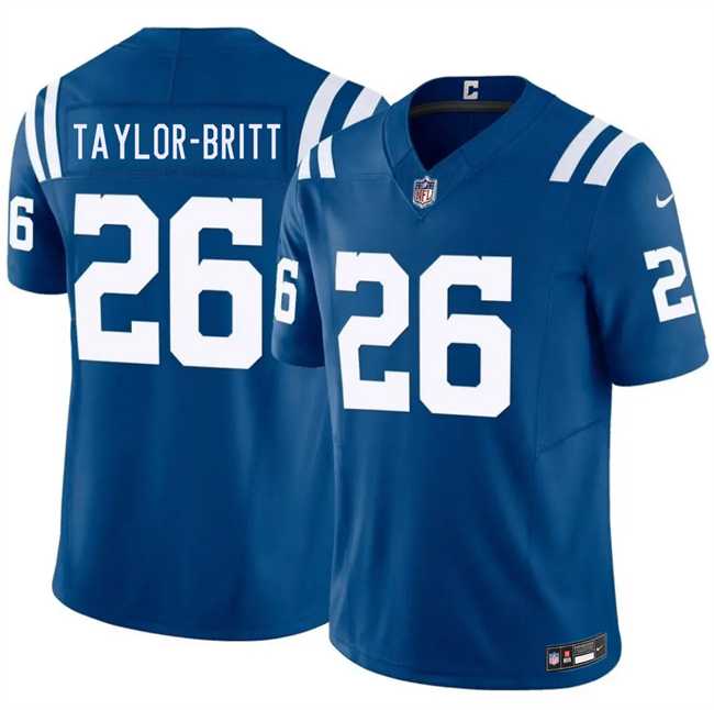 Men%27s Indianapolis Colts #26 Cam Taylor-Britt Blue 2026 F.U.S.E. Vapor Limited Stitched Jersey Dzhi