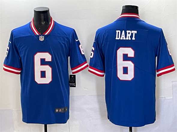 Men%27s New York Giants #6 Jaxson Dart Royal 2025 Draft Vapor Untouchable Classic Retired Player Stitched Jersey